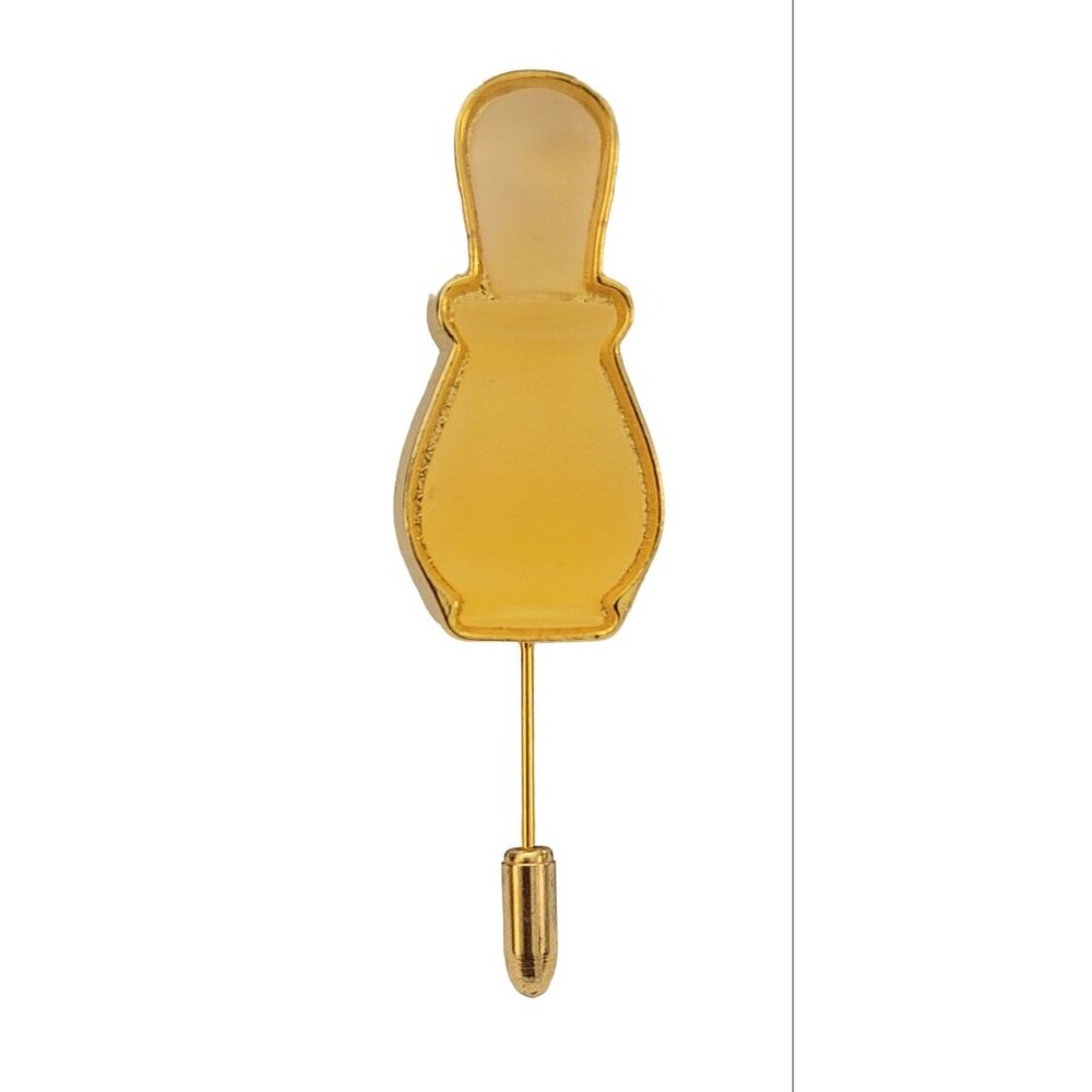 Decleor Gold Tone Lucite Parfum Bottle Stick Pin, Signed K433
